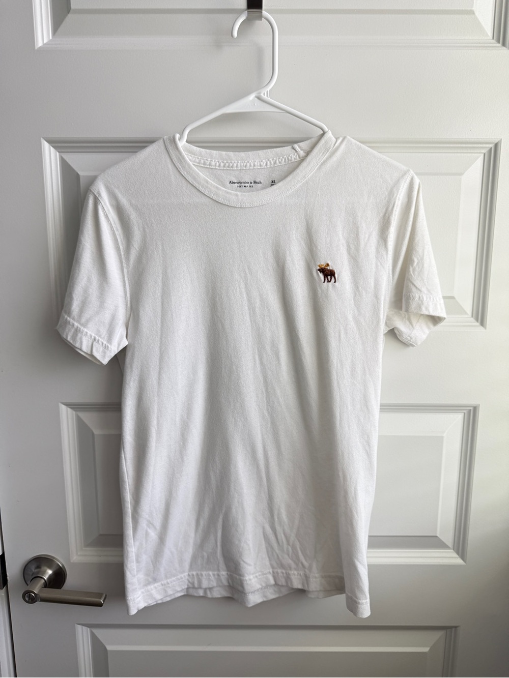 Abercrombie & Fitch A&F Moose Logo T-Shirt Men’s XS White Soft Cotton Blend Tee